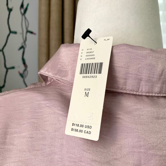 Anthropologie Current Air Clemence Shimmer Shacket in Lavender - Picture 11 of 14